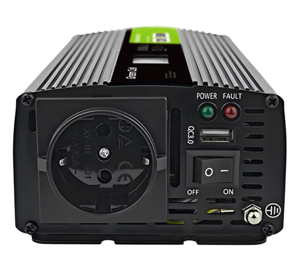 Green Cell PowerInverter LCD 12V 500W/1000W (LCD, czysty sinus) - 1211810 - zdjęcie 2